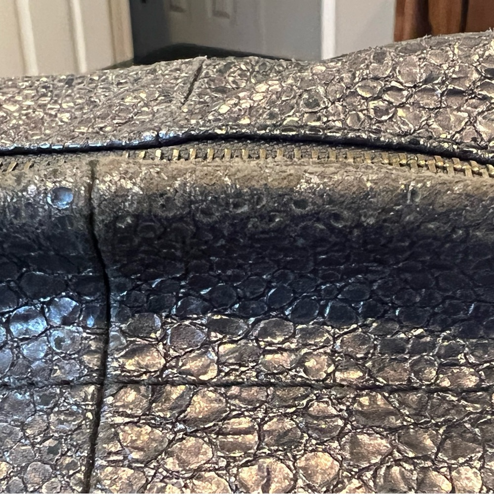 Coach Rare Limited Edition Pewter Python Print Bag - image 5
